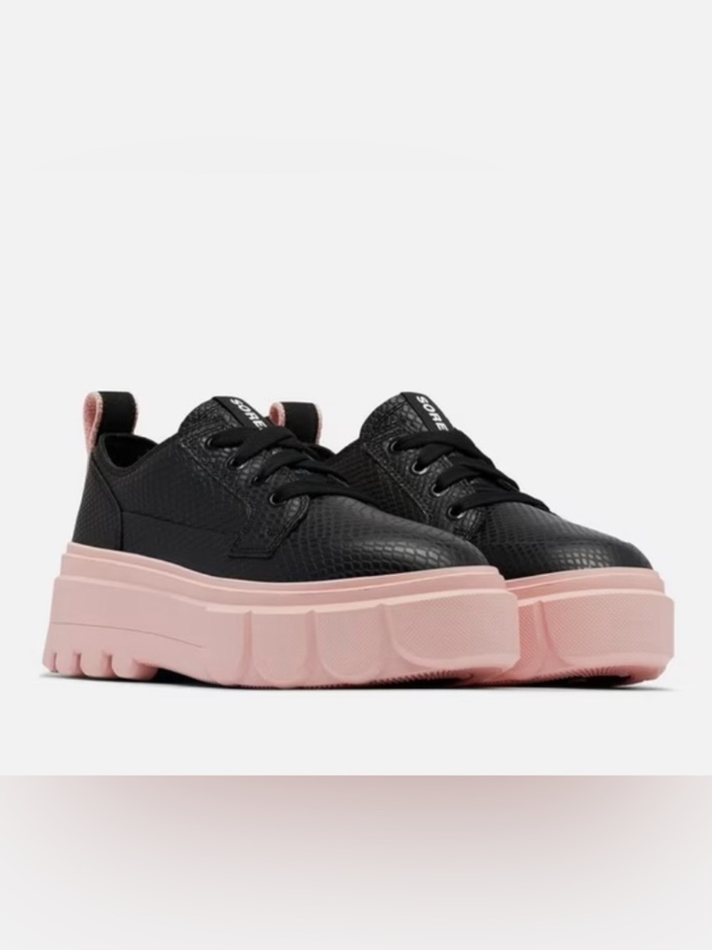 Sorel CARIBOU™ 
Waterproof Platform Sneakers 
Size 8,5 black and vintage pink